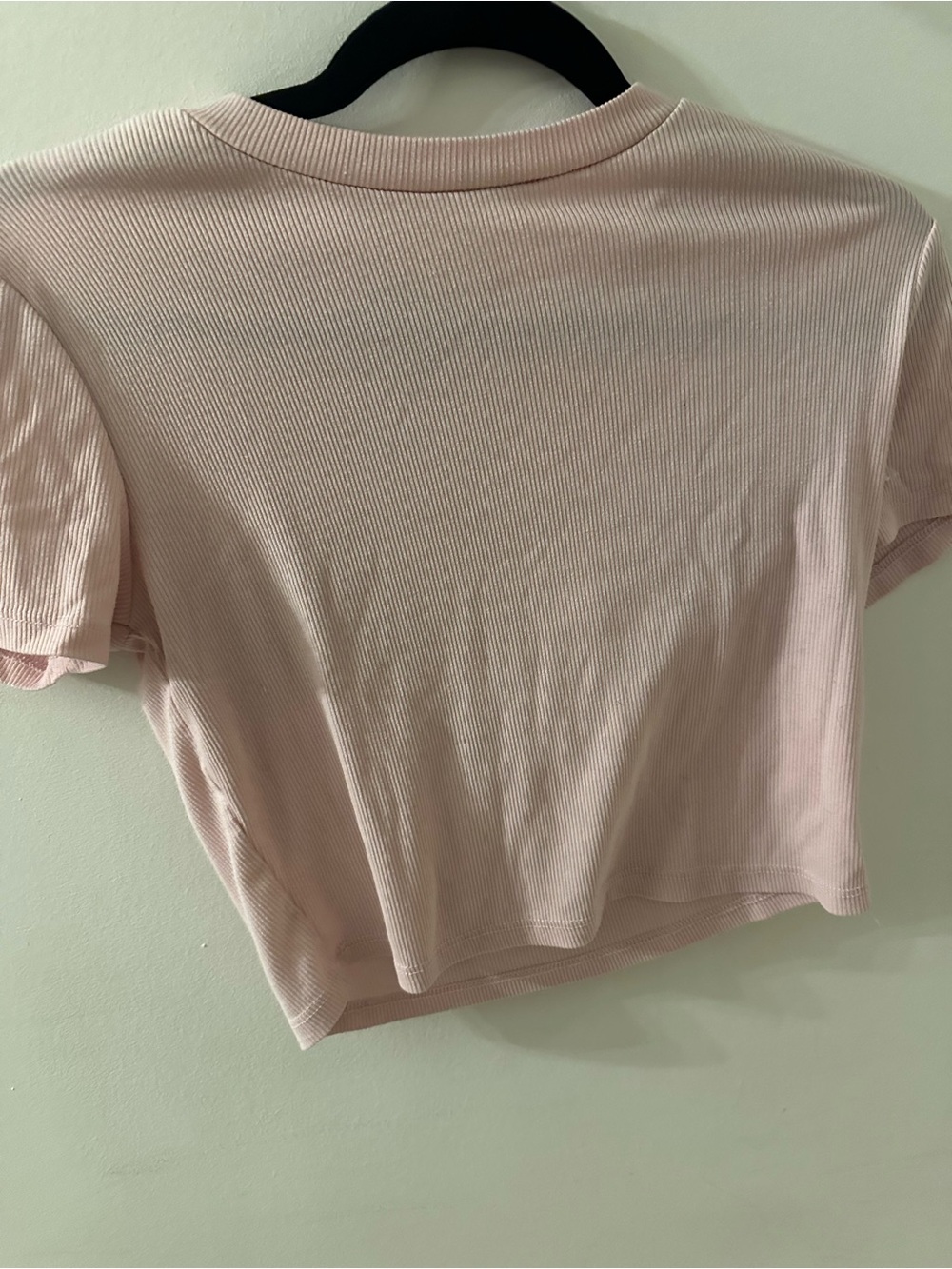 Essentials Ribbed Crop Tee - Light Pink